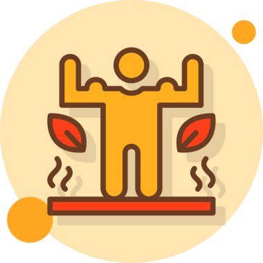 Yoga mat simgesi olan adam, vektör illüstrasyonu