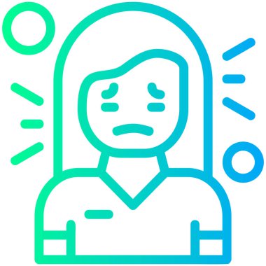 Yüzü ana hatlarıyla simgesi olan üzgün kadın.