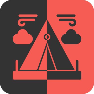 Çadır vektör simgesi düz illüstrasyon