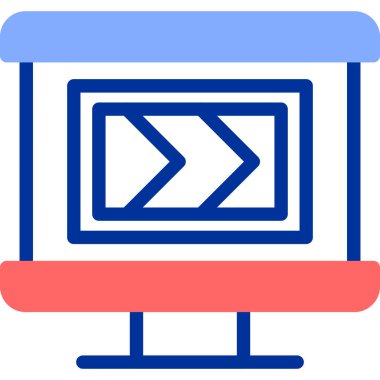 monitör web simgesi basit illüstrasyonunu izle