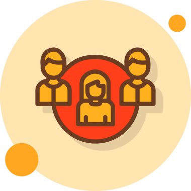 Takım çalışması için iş yönetimi dairesi simgesi