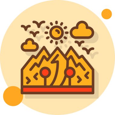 Bir dağ simgesinin vektör illüstrasyonu