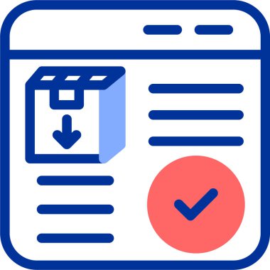 Kontrol listesi web simgesi, basit vektör illüstrasyonu