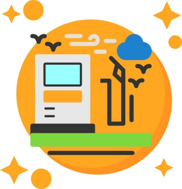 Bir bilgisayar simgesinin vektör illüstrasyonu