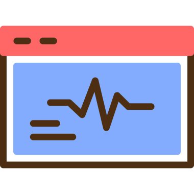 kardiyograf simgesi, vektör illüstrasyonu