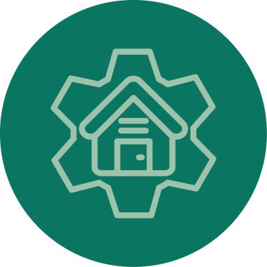 Eşsiz Ev Vektör Satırı Simgesi