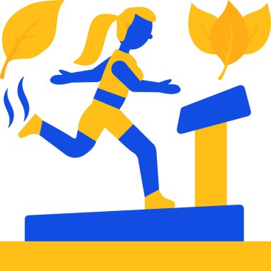 Sarı çiçekli koşan kadın.