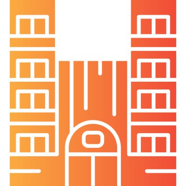 mimari şehir binası simgesi düz stil