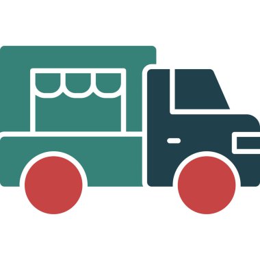 Kamyon renkli vektör simgesi