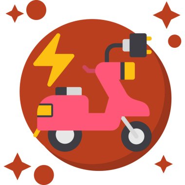 Elektrikli Bisiklet kutsal kişilerin resmi, vektör çizim