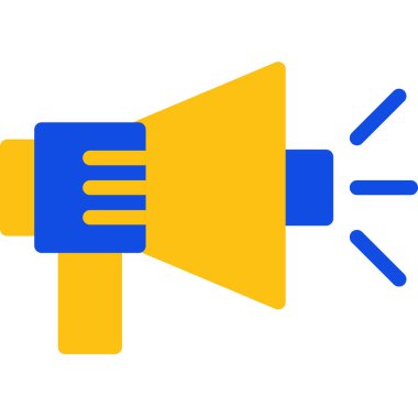 megafon ikonu. Web için bir vektör simgesinin basit illüstrasyonu