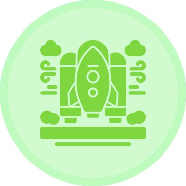 Roket. Web simgesi basit illüstrasyon