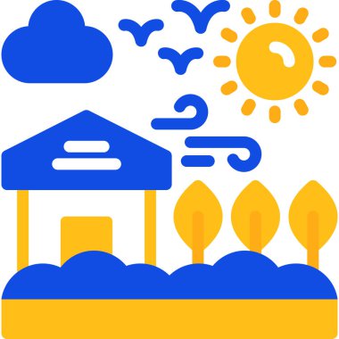 çiftlik alanı simgesi ile doldurulmuş - dış hat biçimi