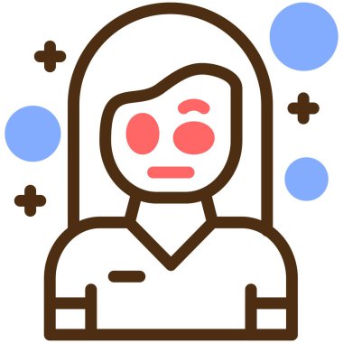 Kadın. Web simgesi basit illüstrasyon