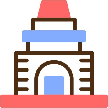 Bina. Web simgesi basit illüstrasyon