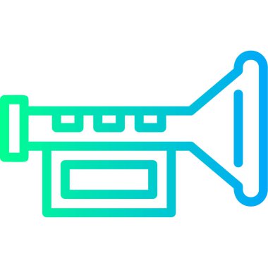 Mavi çizgi megafon simgesi beyaz arkaplanda izole edildi. Hoparlör. vektör illüstrasyonu