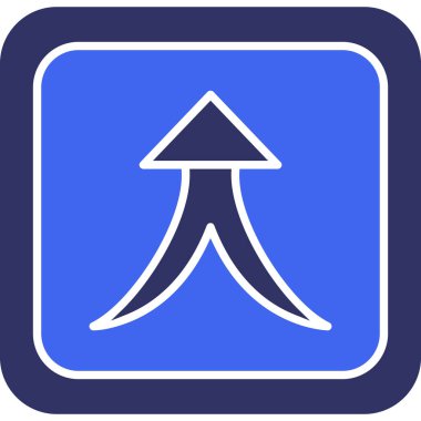 Düz yukarı yön vektör simgesi kare