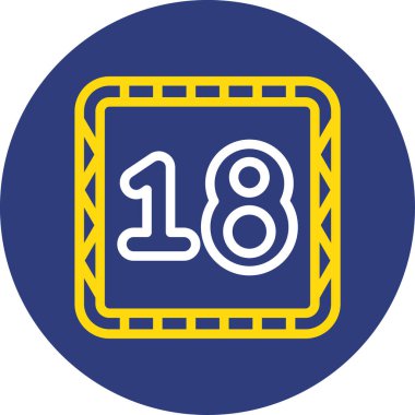 18. yıldönümü simgesi, basit vektör illüstrasyonu