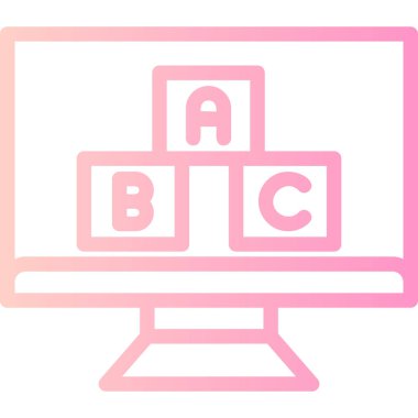 Bilgisayar ekranı. Web simgesi basit illüstrasyon