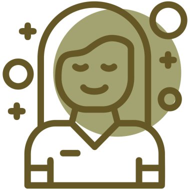 avatar kız görünüm simgesi dış hat biçiminde