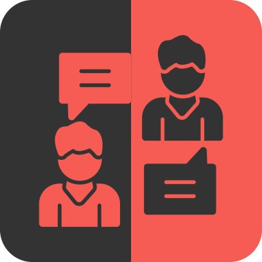 Konuşma baloncukları simgesi, vektör illüstrasyonu olan insanlar