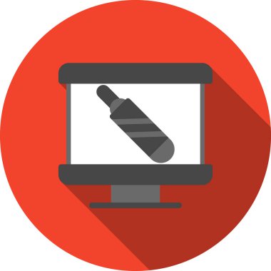 bilgisayar düz simgesi, vektör illüstrasyonu.