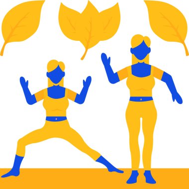 Egzersiz yapan bir kadının vektör çizimi