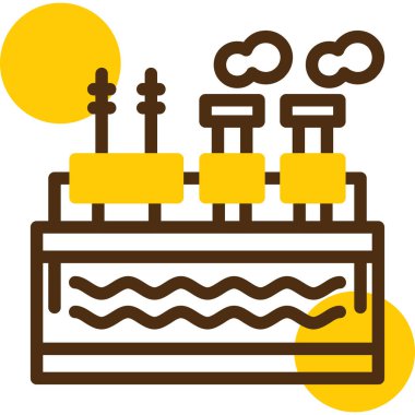 Çikolatalı tatlı ikonu ana hatlarıyla