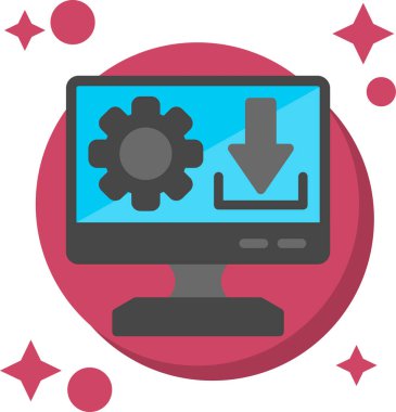 bilgisayar masaüstü simgesi düz resimleme