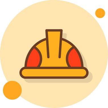 İnşaat miğferi simgesi, vektör illüstrasyonu