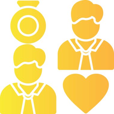 Bir çift simgesinin vektör illüstrasyonu