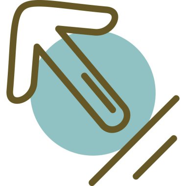 İp simgesini tutan bir el. vektör illüstrasyonu