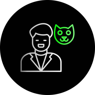 Beyaz arkaplanda izole edilmiş basit bir kedi simgesi. hayvan sembolü vektör illüstrasyonu