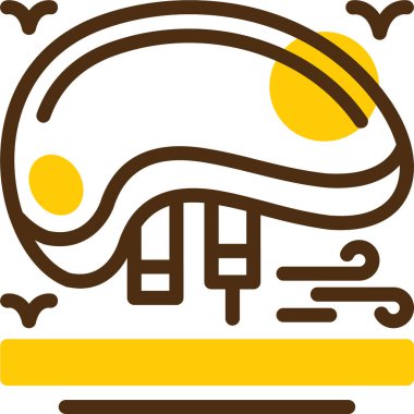 Şirin bir çizgi film simgesinin vektör çizimi