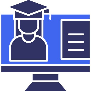 Mezuniyet simgesi, vektör illüstrasyonu