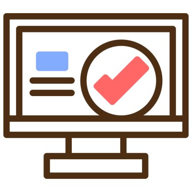 İşaretli vektör illüstrasyonlu bilgisayar monitörü