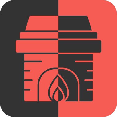 ateş alev düz simgesi, vektör, illüstrasyon