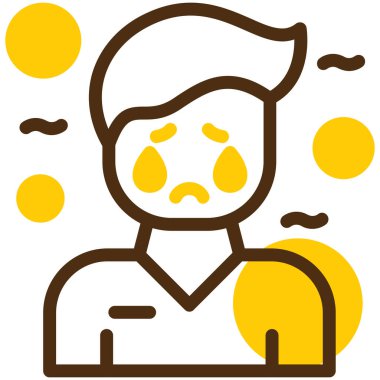 Ağlayan ikon vektör illüstrasyonu