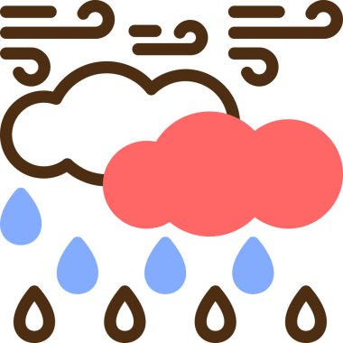 Yağmur. Web simgesi basit illüstrasyon