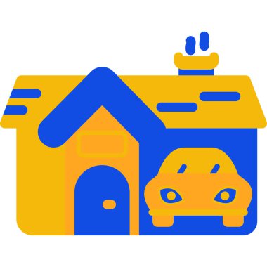 araba evi ikon vektör illüstrasyon tasarımı