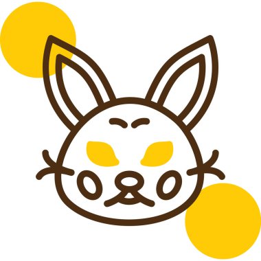 Hayvan tavşan Japon ikonu doldurulmuş - taslak tarzı