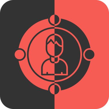 Beyaz arkaplanda izole edilmiş trend düz biçimli vektör insan simgesi