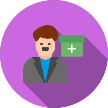 İş adamı vektör simgesi modern basit düz illüstrasyon