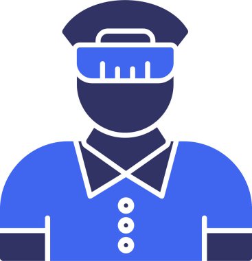 Beyaz arkaplanda polis simgesi ve vektör illüstrasyon tasarımı