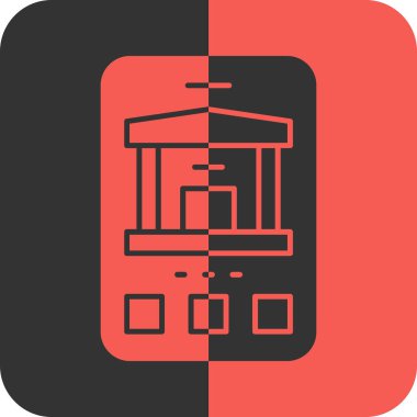 Banka binası simgesi vektör illüstrasyonu