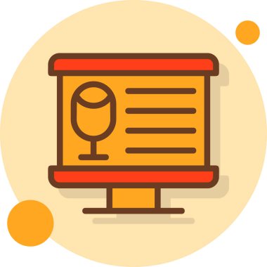 Şarap kadehi simgesi, vektör illüstrasyonu basit tasarım