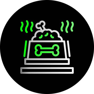 İllüstrasyon Hayvan maması simgesi düz illüstrasyon