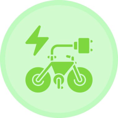 Elektrikli bisiklet. Web simgesi basit illüstrasyon