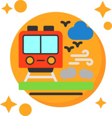 Demiryolu tren vektör simgesi