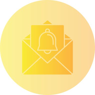 Bir postanın sarı simgesinin vektör çizimi